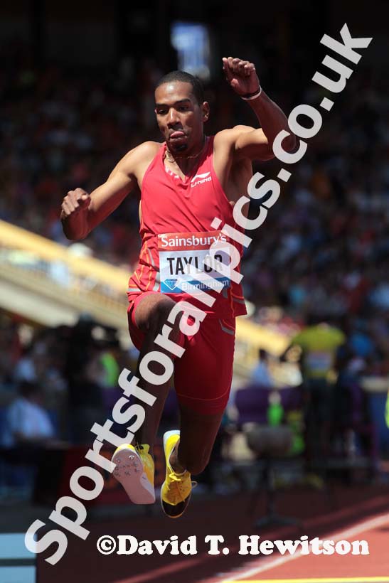 Christian Taylor (USA), triple jump at the IAAF Diamond League, Birmingham.